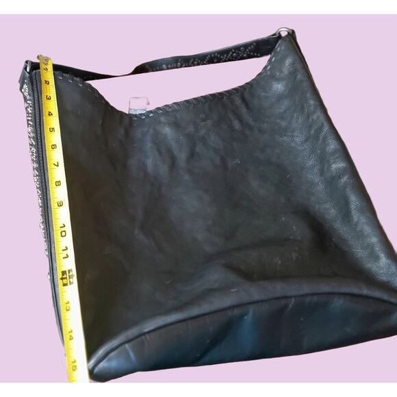 Gorgeous large Frye studded leather black bag tote. Excellent condition. Rare - Picture 7 of 7